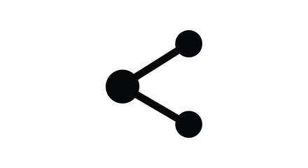 A simple graphic of a share icon depicted with a minimalist design a bold silhouette