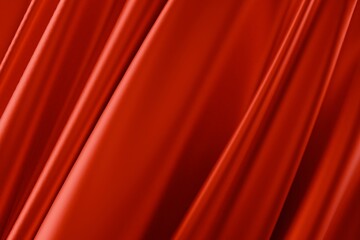 Fototapeta premium red silky red smooth satin draped curtain texture background