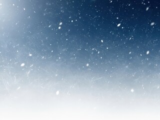 Abstract background of falling snow against a dark blue and white gradient sky during a winter storm or blizzard
