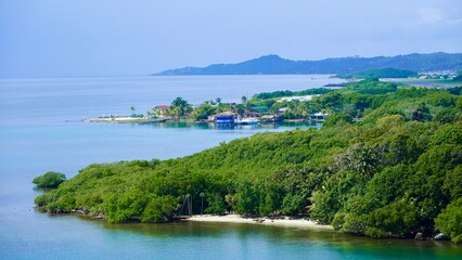Shoreline of Roatan Island, Honduras in the Caribbean Sea