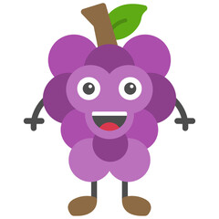 Smiley Grape Cartoon Hero
