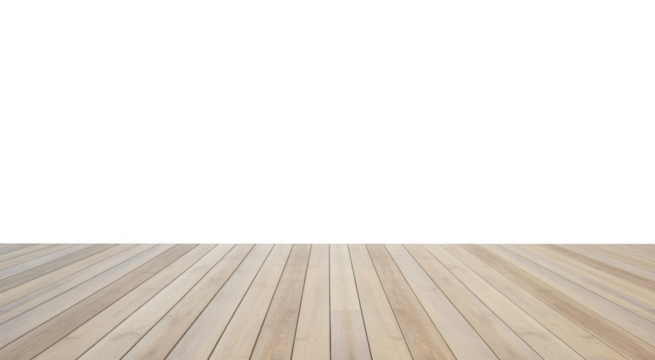 Light wood planks floor perspective isolated on a transparent background - Powered by Adobe