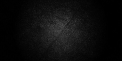 Old black wall background. Textured black grunge background. Abstract wall texture for pattern design. Abstract grey color design white light gradient background. Black board banner background.