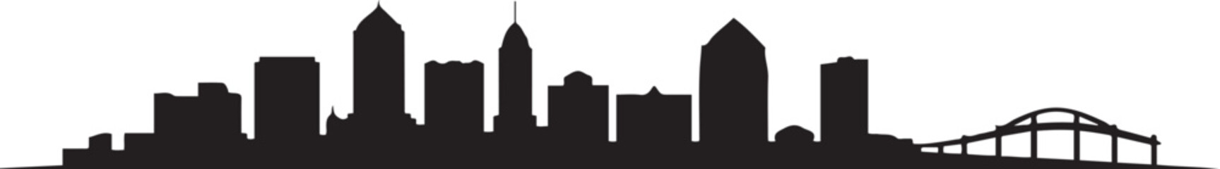 Atlantic city skyline silhouette. design Vector black silhouette