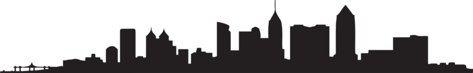 Atlantic city skyline silhouette. design Vector black silhouette © MofajjolHossen