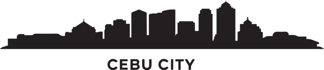 Fototapeta premium Cebu City Skyline. design Vector black silhouette