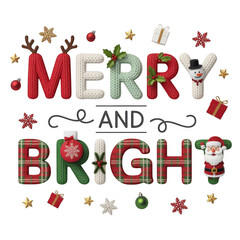 Merry Christmas Text with Santa Snowman on black isolated on a transparent background