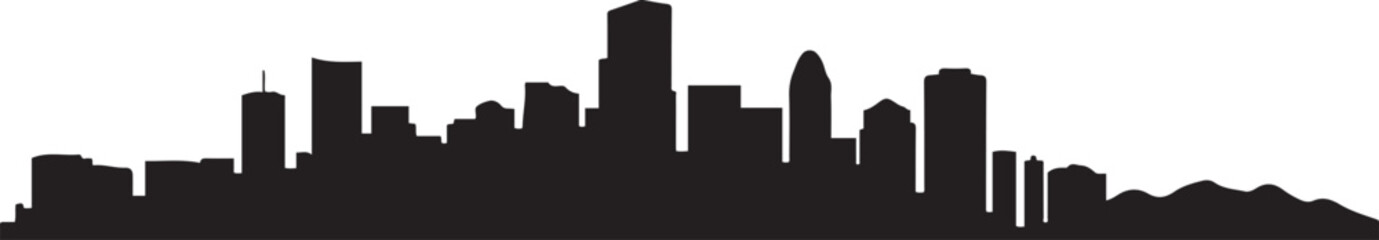 Denver Skyline Black Silhouette. design Vector black silhouette