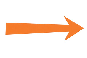 Orange arrow pointing right isolated on a transparent background direction