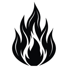 fire flame outline on white background