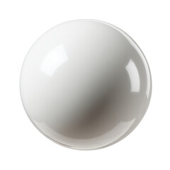 Perfectly smooth, glossy white sphere with bright reflections, isolated on a clean background, ideal for design elements