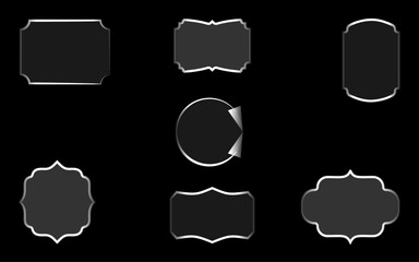 Light frame liquid glass, glass panel set for mobile and web apps, and tech board frame in futuristic style. HUD element interface, illustration. 
Light glass collection with glow effect