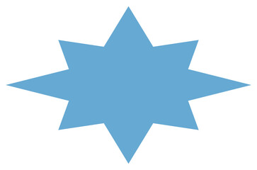 Obraz premium Blue Eight-Point Starburst Graphic in Flat Design for Digital Navigation and UI Icons