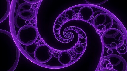 Abstract swirling purple light design with a hypnotic spiral and glowing energy flow