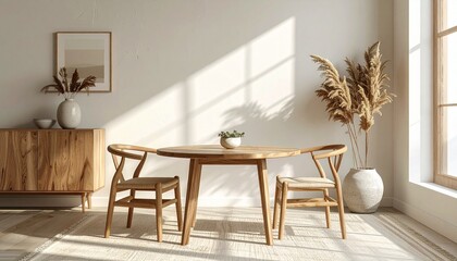 Fototapeta premium A round wooden bowl with smooth polished surface and natural brown grain pattern, placed on white background.