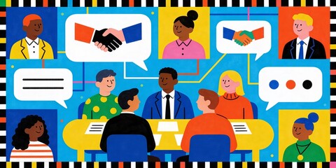 card business with data, set, meeting, communication, process, office, information