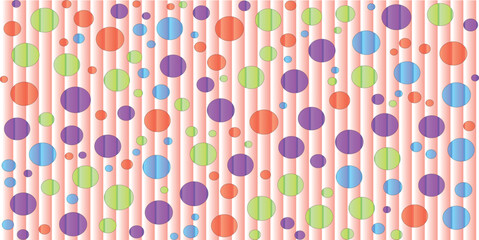 Pastel seamless vector pattern decoration with colorful retro flowers, circles, and Easter eggs