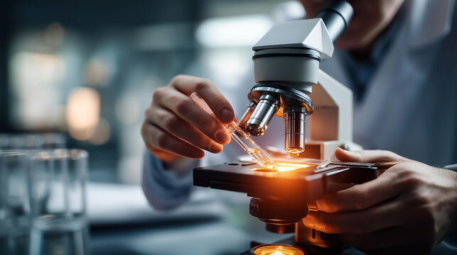 Faceless scientists hands working in laboratory medical analysis collaboration research investigation operation clinical examination work healthcare study process - Powered by Adobe