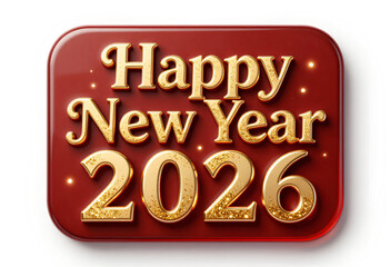 Luxurious 3D Golden Typography Highlighting Happy New Year 2026