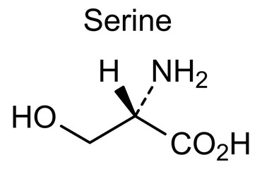 Serine, chemical structure of serine, drug substance