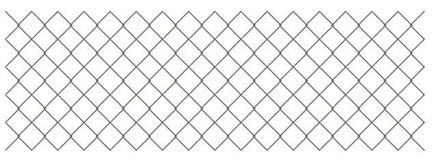 Ultra wide 8K panoramic view of realistic steel chain link fence, Industrial security barrier background created by 3D modeling transparent object.