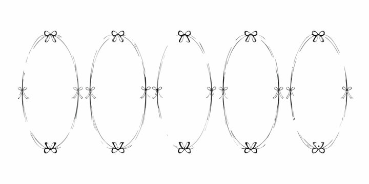 A series of five simple curved line drawings resembling stylized eyeglasses