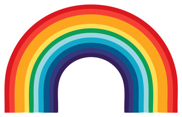 Fototapeta premium Vibrant and cheerful rainbow arch illustration with hand-drawn colorful stripes