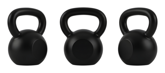 Black kettlebells workout fitness equipment png