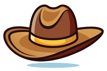 Charming cartoon cowboy hat with a yellow band adds a playful and western touch