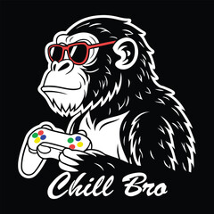 Chill bro with a classic white game controller at chest level