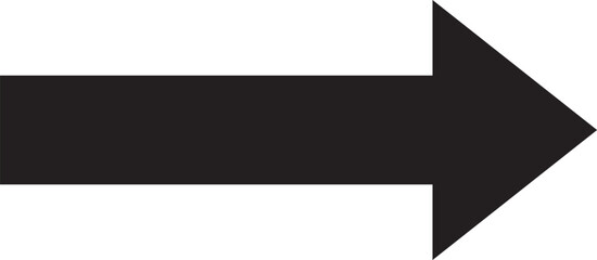 Obraz premium Black long arrow pointing to the right. icon isolated on white background. Vector illustration 