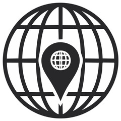 Naklejka premium Location pointer on a globe representing world navigation system