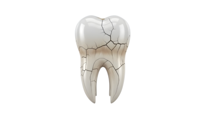 3D Render of Cracked Tooth with Enamel Damage and Decay Isolated