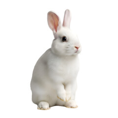 white rabbit on white background