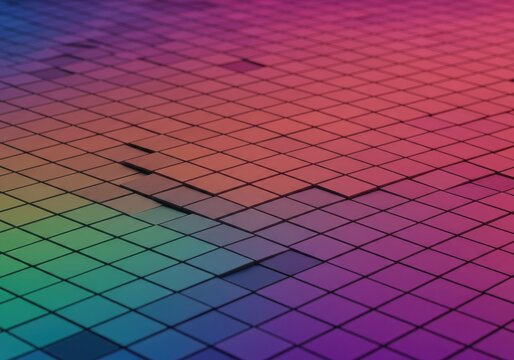 Abstract infographic table layout featuring a grid of small squares in many bright, contrasting colors, ideal for data presentation ,pixel ,tile ,backdrop