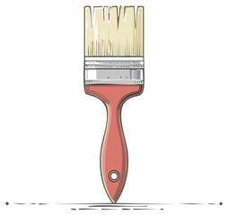 Colorful graphic illustration of a paint brush art and craft tool icon design element