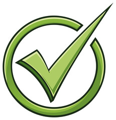 Green Checkmark Inside a Circle Symbol of Approval and Success