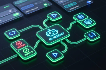 Futuristic AI Agent Architecture and Automated Workflow System Diagram