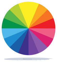 Obraz premium A vibrant circular color wheel showing a full spectrum of rainbow hues