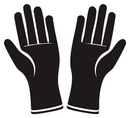 Obraz premium Pair of Black Gloves Illustration, Hand Protection, Work Safety Equipment
