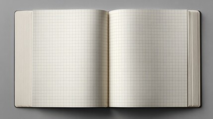 open graph paper notebook displaying blank pages for creative writing drawing and mathematical notation ideal for students artists and professionals in various fields