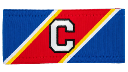 Captain armband with the letter C on it. A symbol of leadership, authority, and team spirit
