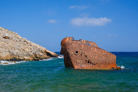 Shipwreck of Olympia on the coast of Amorgos