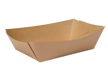 Kraft Paper French Fry Container on Transparent Background