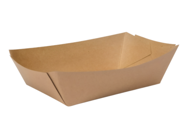 Kraft Paper French Fry Container on Transparent Background