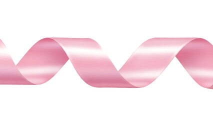 Pink ribbon isolated on transparent background for awareness campaigns and decoration