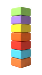 Colorful stacked blocks toy png