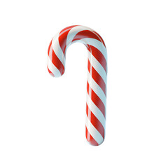 Realistic Christmas Candy Cane Isolated Glossy Holiday Sweet