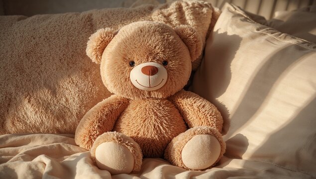 Fluffy Friends Serene Stillness. A Soft, Warm Embrace of Faded Beige and Gentle Light.