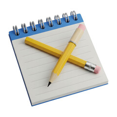 Blue Notebook with Crisscross Yellow Pencils PNG